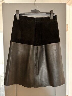 Pablo midi skirt in black leather